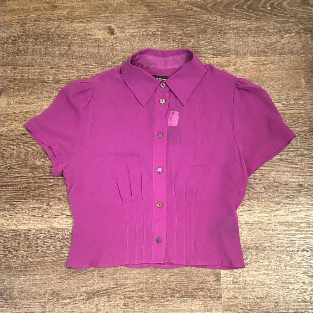 Club Monaco Vibrant Purple Button-Down Shirt